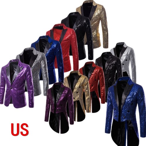 Men shiny sequin tailcoat - men,