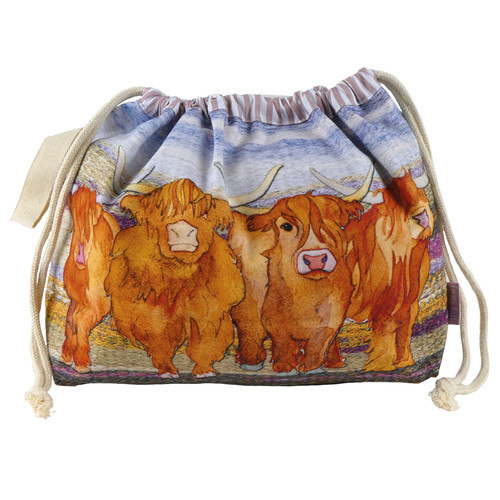 Highland coos drawstring - coos, bag