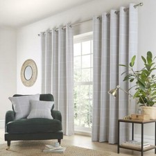 Grey check curtains modern