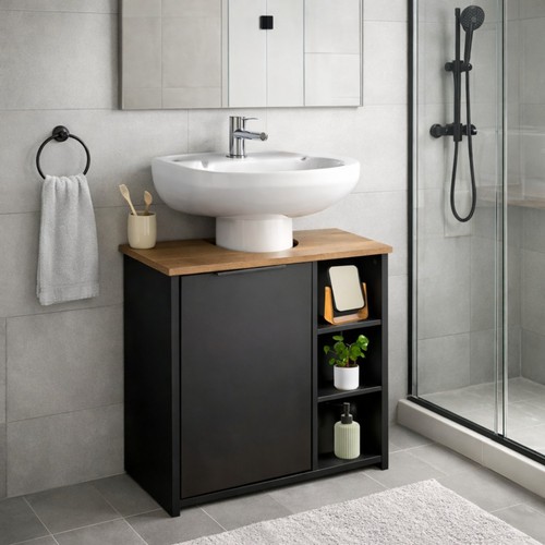 Black under sink - sink, cabinet