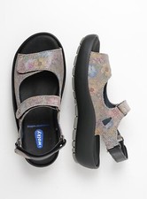 Wolky Rio Ladies Leather  Casual Walking Sandals 2022 Style Flowerpoint  Taupe