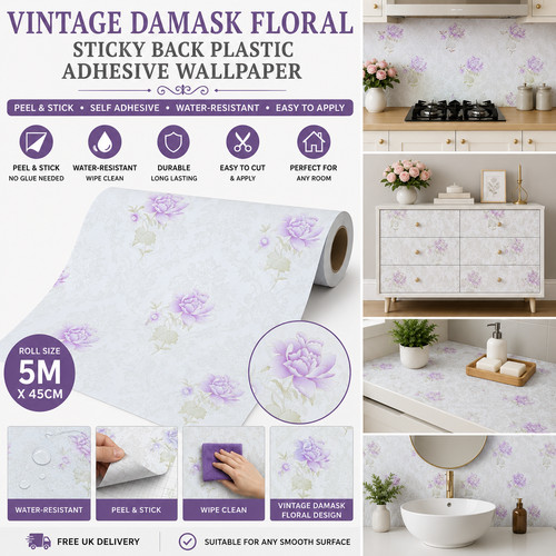 Vintage damask floral peel - peel, &