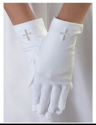 Girls white gloves - girls,