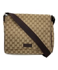 GUCCI GG Canvas Messenger Bag 146236 Beige x Brown