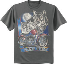 Biker Lone Wolf T-shirt Mens