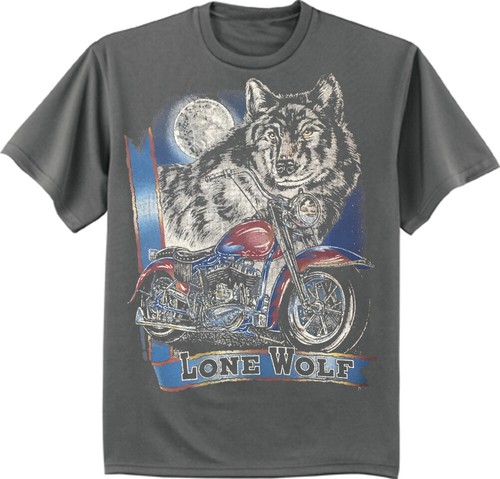 Biker lone wolf shirt mens - wolf, t-shirt