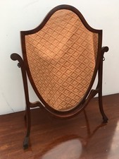 Antique Old Mahogany Cheval Dressing Table Shield Shaped Mirror 68.5x55.5cm