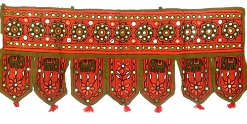 Red toran elephant door - red,