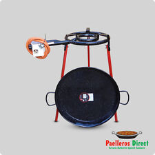 50cm Spanish Enamelled Steel Paella Pan & 35cm Gas Burner Kit / Set - Square Leg