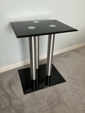 Hi Fi TV Stand Black Glass