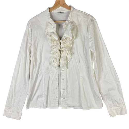 Peterman white cotton ruffle - j,