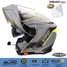 Viper RS-V171 Blinc Bluetooth Flip-Up Motorcycle Helmet - Zone Yellow