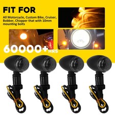 4x Motorcycle Amber Bullet LED