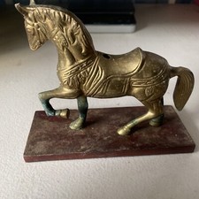 Antique 6” Brass Carousel Horse From India (OH9)