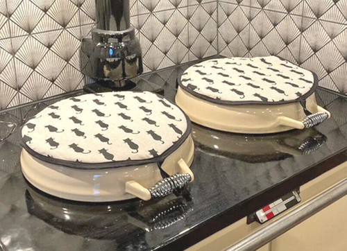 Aga hob covers cat - cat, pair