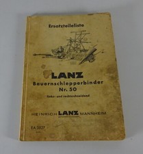 Parts Catalog Lanz Farmer Tractor Binder No. 50 Left / Right Cutting