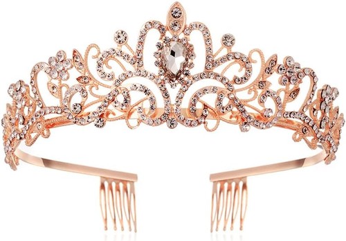 Crystal tiara crown - with, comb