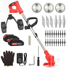 SHALL 24V Cordless Strimmer Grass Trimmer Electric Weed Cutter Edger +2 Battery