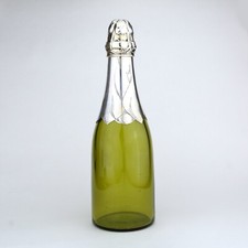 Antique French Novelty Glass & Solid Sterling Silver Claret Jug / Decanter. 1900