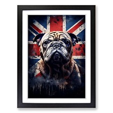 British Bulldog Symbolism Framed Canvas Wall Art Print Poster Picture