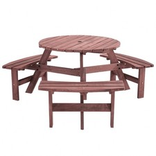 6 Seater Round Wooden Dining