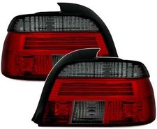 For BMW 5er E39 Soda 1995-2000 Rear Lights Clear Glass Left+Right Black Red