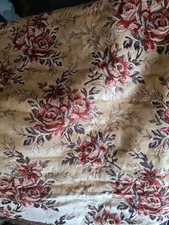 Vintage Remnant  Floral Fabric 55" x 117" Unknown Maker & Material ,crafts Ect