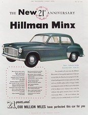 OLD ADVERT HILLMAN MINX