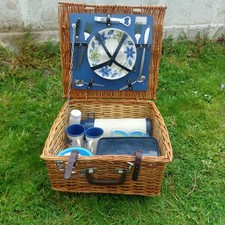 Vintage antler wicker picnic - antler,