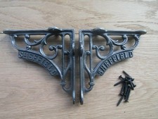 Rustic iron shelf brackets shelving vintage old SHEFFIELD PAIR 4"/5"/6"/8"