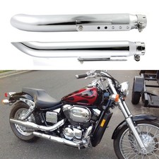 Pair 20" Slip-On Exhaust Muffler Pipe Silencers For Honda Shadow VT 750 VT1100