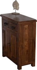 Sideboard Slim Hall Cabinet Dark Wood Solid Vellar Sheesham Fully Assembled