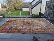 Large Hand-Knotted Wool Rug