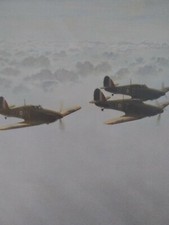 Gerald Coulson Hurricane patrol watercolour print(Framed)