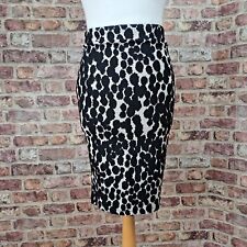 Isabel De Pedro Knitted Skirt 12 Brown Black Pencil Above Knee