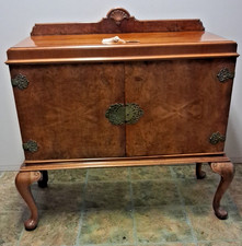 Antique Art Deco Walnut Burr Drinks Cabinet