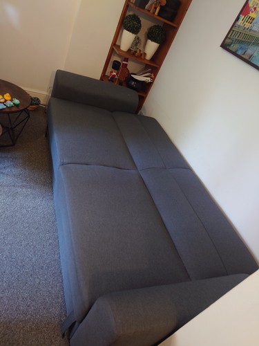 Grey fabric convertible - fabric, sofa