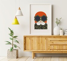Orla Kiely  Style Mid century modern wall art print, retro print Women girl