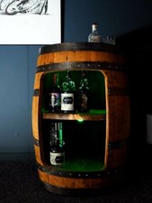 Oak Drinks Cabinet - Oak Barrel - Whiskey Barrel  - Mini Bar