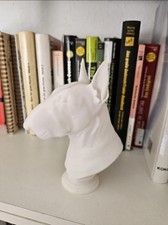 English Bull Terrier Bust 7inch Statue Ornament Black Or White