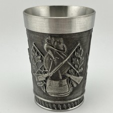 Vintage WWM Zinn 92% Pewter German Cup, Hunting Scene