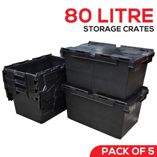 Large black plastic crates - large,