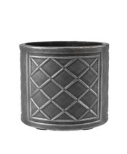 Stewart Garden Round Lead Effect Planters 44cm Plant Pot Gun Metal