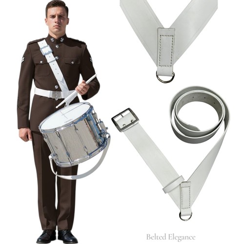 Premium white leather marching - leather,