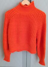 H&M LADIES orange knitted turtle jumper. UK10