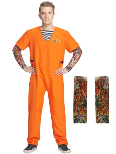 3pc mens orange prisoner - orange,