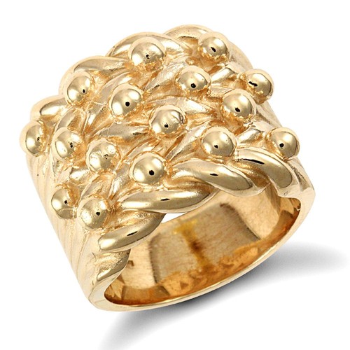 Gold silver keeper ring - on,