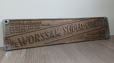 Vintage The Worssam Super Forty Bottling Machine Number 521 Metal Plaque