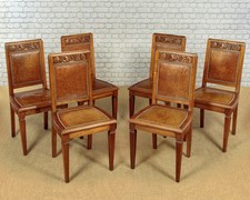 Set of 6 Art Deco Walnut &