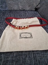 Gucci Women's Slim Leather Belt with Logo